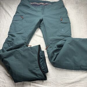Burton Women's Gloria Insulated Snowboard Pants  Green Tribal Accent  EUC Large